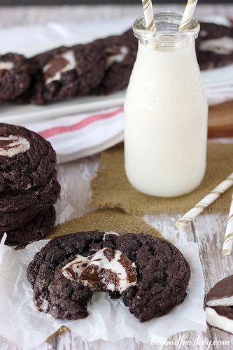 Melted Peppermint Patty Cookies-50 Cookie Recipes to Fill Your Cookie Jar | www.chocolatechocolateandmore.com