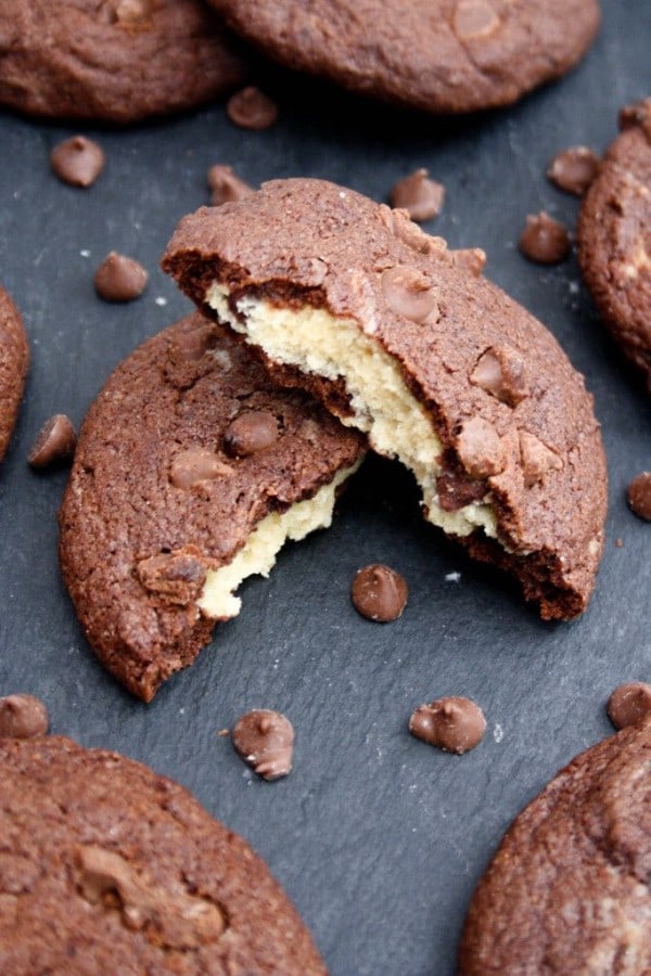 Cookie Dough Stuffed Cookies-50 Cookie Recipes to Fill Your Cookie Jar | www.chocolatechocolateandmore.com