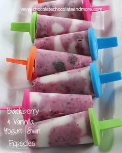 Blackberry and Vanilla Yogurt Swirled Popsicles