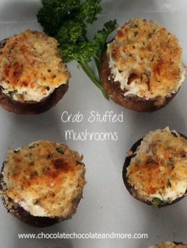 Crab Stuffed Mushrooms-with a hint of hot sauce to give them just a little kick