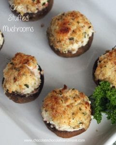 Crab Stuffed Mushrooms-with a hint of hot sauce to give them just a little kick