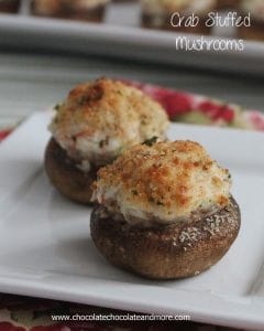 Crab Stuffed Mushrooms-with a hint of hot sauce to give them just a little kick