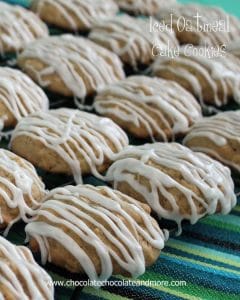 Iced Oatmeal Cake Cookies-A soft cake like cookie drizzled with a sweet icing