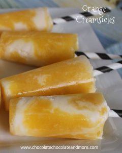 Orange Creamsicles-Orange juice and Ice Cream-perfect for cooling off on a hot day!