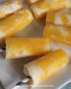 Orange Creamsicles-Orange juice and Ice Cream-perfect for cooling off on a hot day!