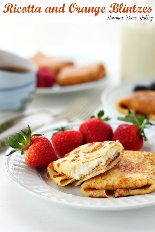 Ricotta and orange blintzes