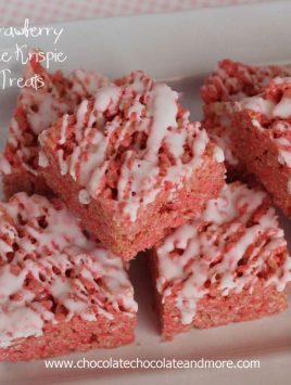 Glazed Strawberry Rice Krispie treats-pretty in pink, perfect for a party or just because!