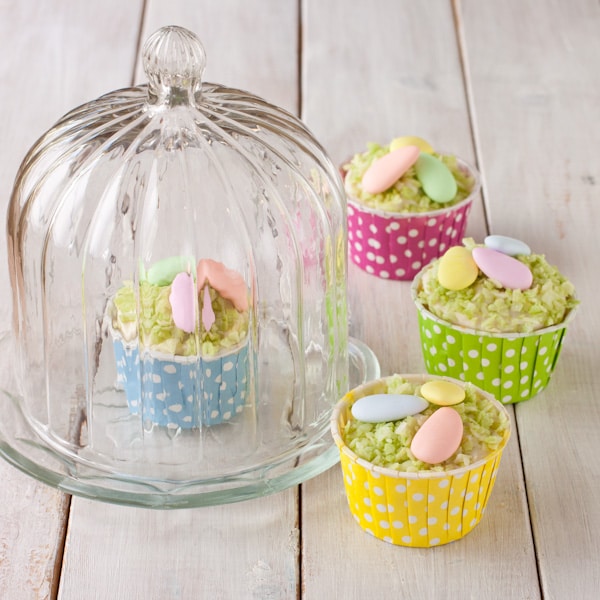 50 Pastel Desserts for Spring: Vegan Easter Basket Cupcakes