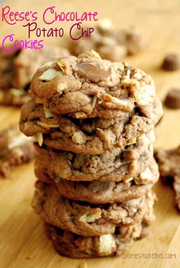 Reeses Chocolate potato Chip Cookies-50 Cookie Recipes to Fill Your Cookie Jar | www.chocolatechocolateandmore.com