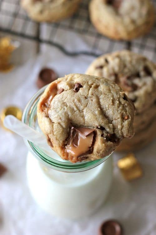 Brown Butter Rolo toffee Chocolate Chip Cookies-50 Cookie Recipes to Fill Your Cookie Jar | www.chocolatechocolateandmore.com