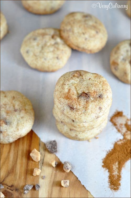 Toffee Specled Snickerdoodles-50 Cookie Recipes to Fill Your Cookie Jar | www.chocolatechocolateandmore.com