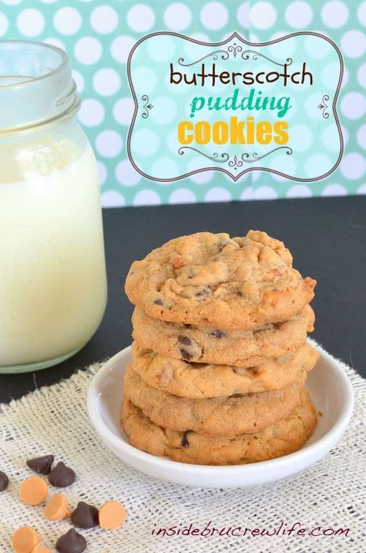 Butterscotch Pudding Cookies-50 Cookie Recipes to Fill Your Cookie Jar | www.chocolatechocolateandmore.com