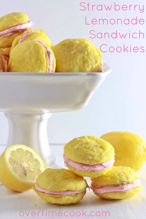50 Pastel Desserts for Spring: Strawberry Lemonade Sandwich Cookies