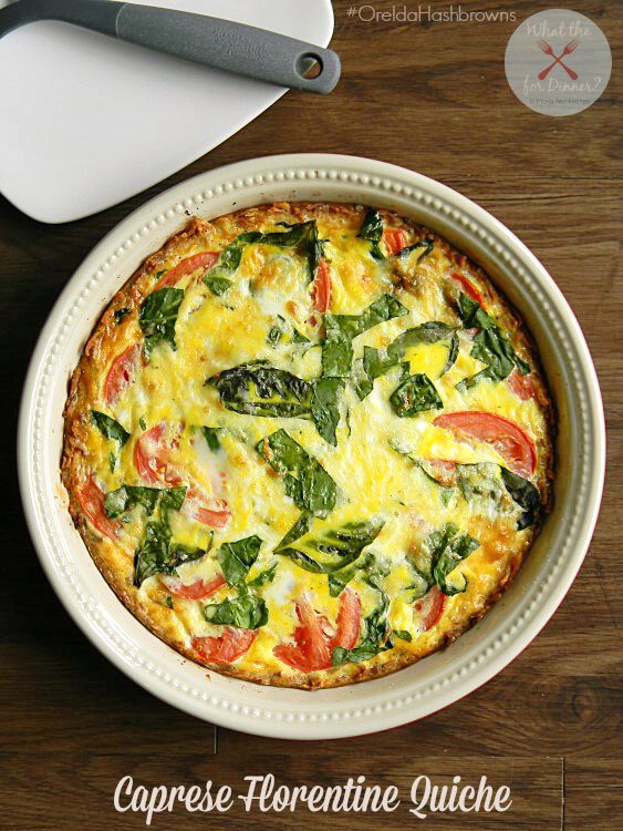 50 Easy to Make Breakfast Recipes: Caprese Florentine Quiche
