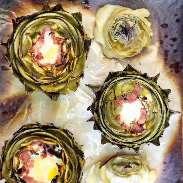 50 Easy to Make Breakfast Recipes: Eggs Benedict in Artichoke Cups