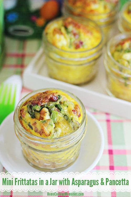 50 Easy to Make Breakfast Recipes: Mini Frittatas in a Jar with Asparagus & Pancetta