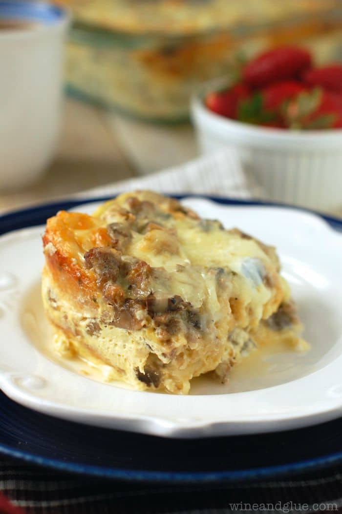 50 Easy to Make Breakfast Recipes: Sausage and Mushroom Overnight Breakfast Strata