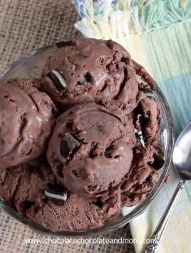 Andes Chocolate Mint Ice Cream-created using Andes Mints and no machine needed!
