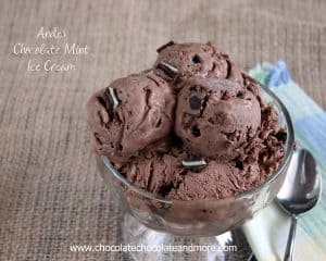 Andes Chocolate Mint Ice Cream-created using Andes Mints and no machine needed!