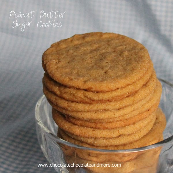 Peanut Butter Sugar Cookies-the best of a sugar cookie and a peanut butter cookie come together in these soft thin cookies. 