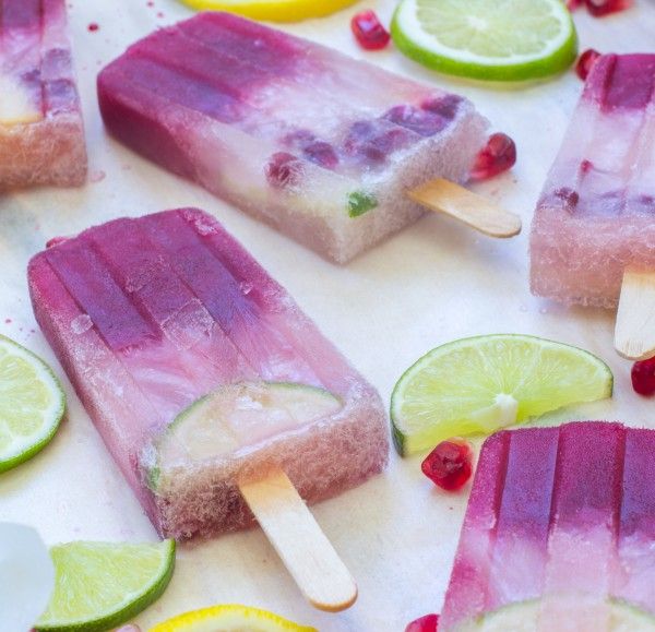 50 Popsicles: Pomegranate & Champagne Sangria Popsicle