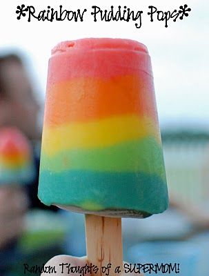 50 Popsicles: Rainbow pudding pops