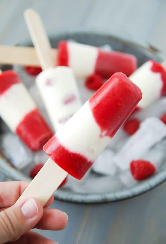 50 Popsicles: Raspberry Cheesecake Popsicles