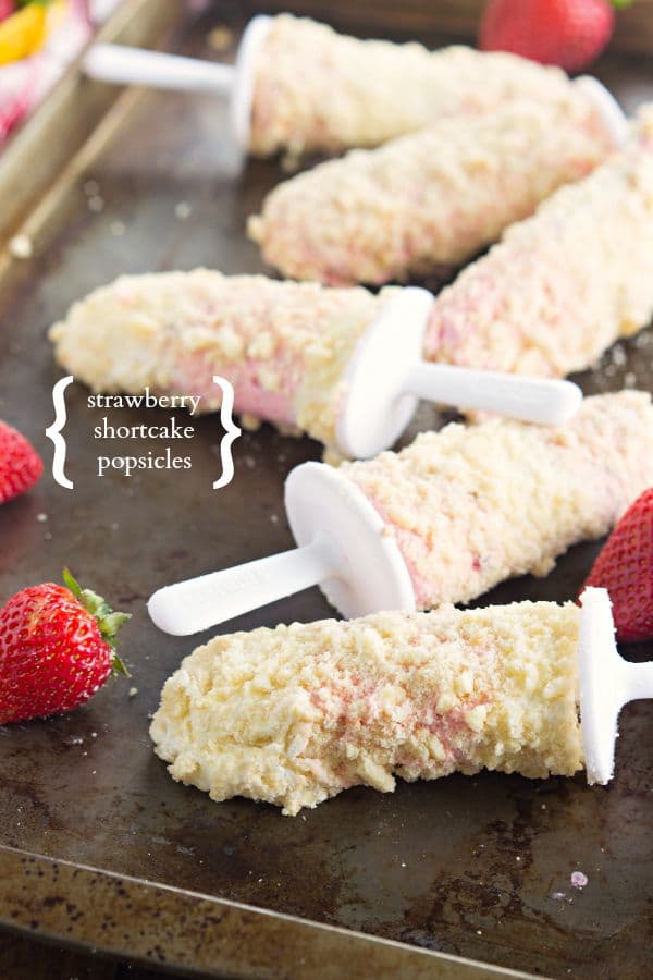 50 Popsicles: Strawberry shortcake Popsicles
