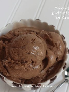 Chocolate Butterfinger Ice Cream-rich creamy chocolate icecream infused with Butterfinger Candy bars!