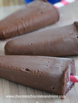 Chocolate Yogurt Popsicles-rich Chocolate combines with low fat yogurt for a cool treat!