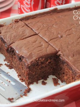 Coca Cola Chocolate Cake-made with Coca Cola, buttermilk and mini marshmallows. Serve it warm for a truly decadent treat!