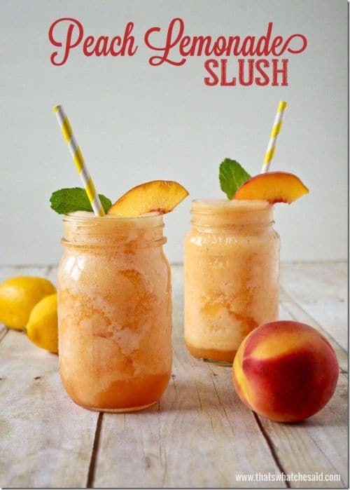 100 Frozen Drinks: Peach Lemonade Slush