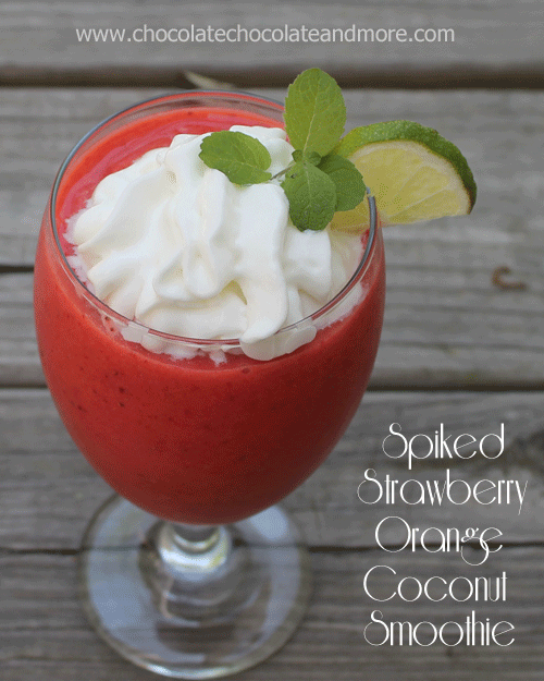 100 Frozen Drinks: Spiked Strawberry Orange Coconut Smoothie