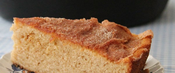 Brown Sugar Cinnamon Skillet Cake-don't let looks deceive you, this is a moist, full of cinnamon flavor cake, perfect for dessert or breakfast!