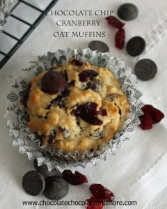 Chocolate Chip Cranberry Muffins-Bittersweet chocolate and tart Cranberries make for a tasty muffin!