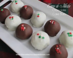 Creme de Menthe Chocolate Cake Balls-for the adults!