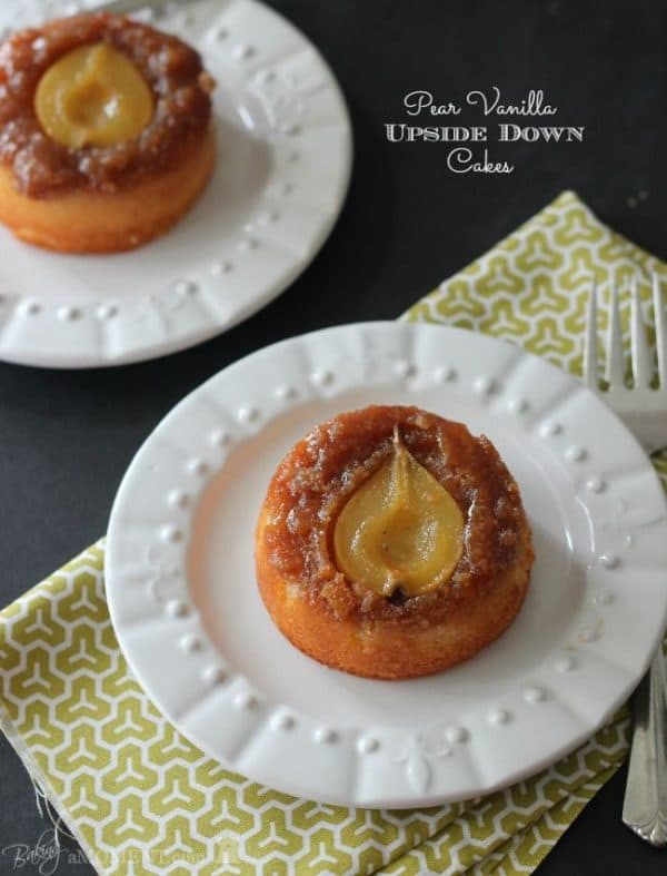 50 Very Vanilla Recipes: Pear Vanilla Upside Down Cakes