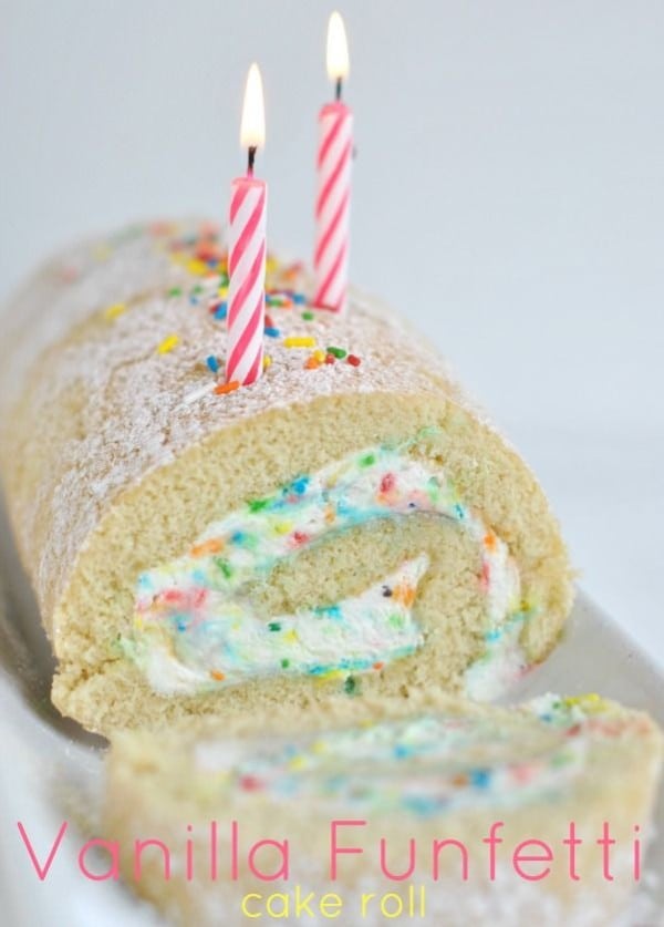 50 Very Vanilla Recipes: Vanilla Funfetti Cake Roll