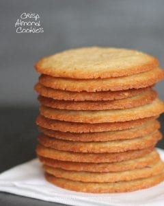 Crisp Almond Cookies-thin crisp cookies with lots of almond flavor
