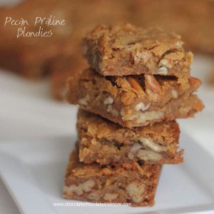 Pecan Praline Blondies-these bars are full of rich vanilla flavor and lots of pecans!