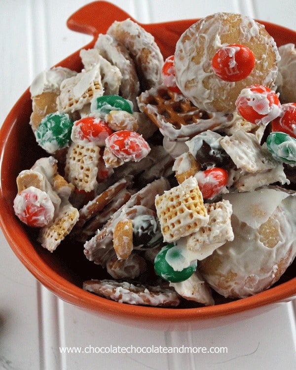 Pumpkin Spiced White Trash-a great way to clean out the snack cabinet! (oh and Pumpkin Spiced M&Ms-awesome!)