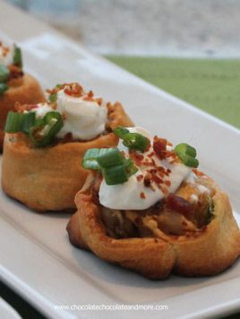 Loaded Potato Pinwheels-start with crescent dough then filled with potato, bacon and cheese, an easy tasty appetizer!