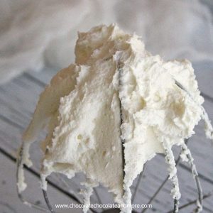 White Buttercream Frosting, almost perfectly white with the perfect buttery buttercream taste!