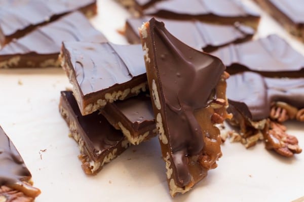 Chewy Caramel Turtle Bark-Barefeet in the Kitchen