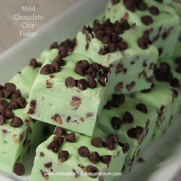 Mint Chocolate Chip Fudge-same great taste you love as ice cream in a creamy melt in your mouth fudge!