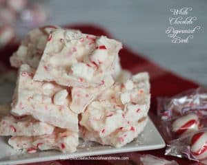 White Chocolate Peppermint Bark-just 2 ingredients, makes a great gift for the Holidays!