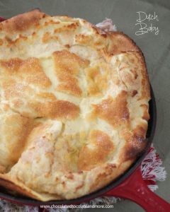 This German Pancake, more commonly know as a Dutch Baby, Takes just a few minutes to prepare and will melt in your mouth. Serve with fresh fruit, whipped cream or syrup! Breakfast at it's easiest!