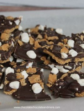 Smores Chocolate Bark Candy-Chocolate, marshmallows and graham crackers, how can you go wrong?