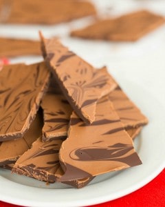 Peanut Butter Swirled Chocolate Bark from Brown Eyed Baker 