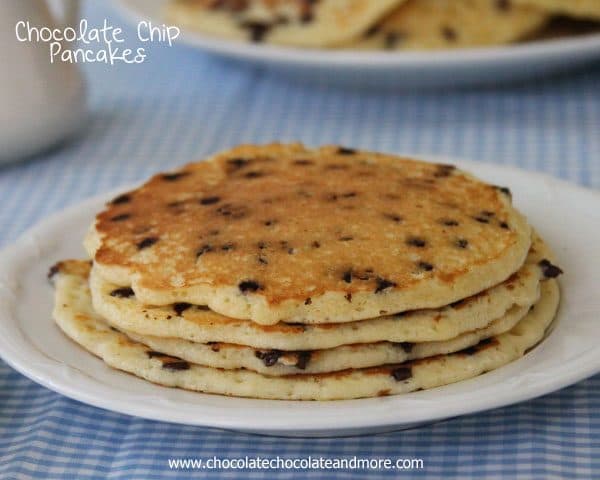 Chocolate Chip Pancakes-just a few simple ingredients makes for a delicious breakfast treat!